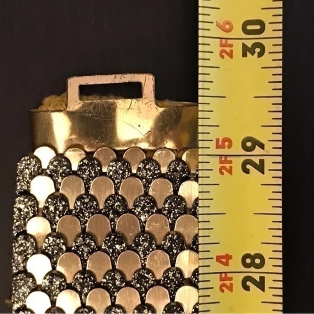 Vintage 80's Stretch Metal Gold Waist Belt